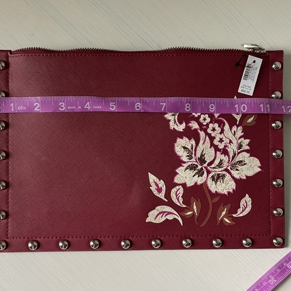 NWT White House Black Market Large Floral Studded Clutch - Picture 13 of 16